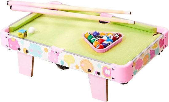 Mini Pooltafel - Tafel Biljart - Binnen Spelen - Opvouwbaar Ontwerp - 52 cm Lengte - Roze