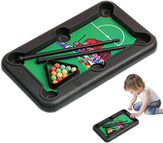 Mini Pooltafel - Tafelblad Biljart - Kinderen Spelen - Compact Forma - 15 x 9 cm van Merkloos