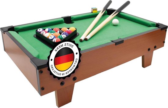 Mini Tafelbiljart - Compact Zwembadtafel - Gezellig Spel - Realistisch Speelgevoel - 51 x 31 x 20 cm - Houtkleur