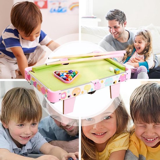Mini Zwembadtafel - Opvouwbaar Pooltafel - Gezinsspel - Ruimtebesparend Ontwerp - 535 x 339 x 72 cm - Roze