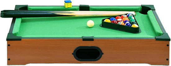 Miniatuur Biljarttafel - Compact Spel - Familie Plezier - Direct Speelklaar - 36 cm - Groen