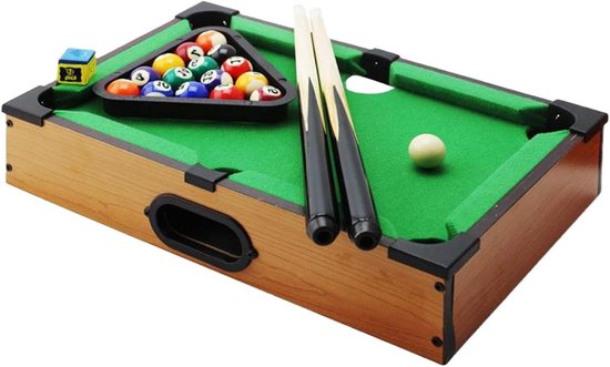 Miniatuur Biljarttafel - Poolspel Bureau - Familie Plezier - Compact Opbergbaar - 363 x 24 x 82 cm - Meerkleurig