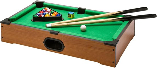 Miniatuur Pooltafel - Kleine Biljart - Familie Entertainment - Draagbare Speelset - 34.5 x 23 x 7.3 cm - Meerkleurig