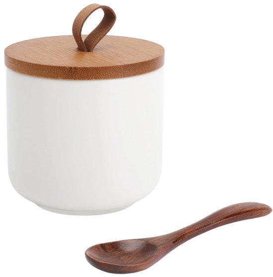 Modern keramisch glas met deksel, suikerpot, koffiepot, voedselcontainer