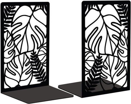 Moderne metalen boeksteunen voor boekenplanken, 13.5 x 11 x 20 cm, decoratief en stevig, ideaal voor studie en kantoor, 1 paar
