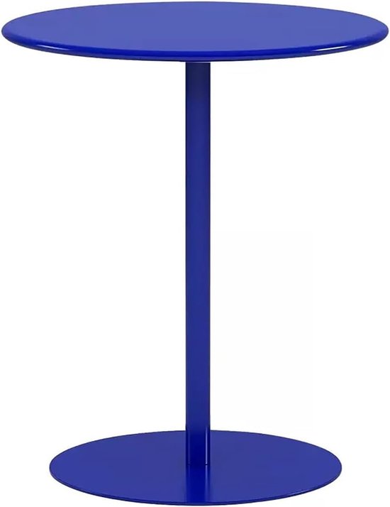 Moderne thuisbijzettafel, vrijetijdsijzeren kunst creatieve banktafel, kantoor matte afwerking bijzettafel, woonkamer koffiebar decor, blauw