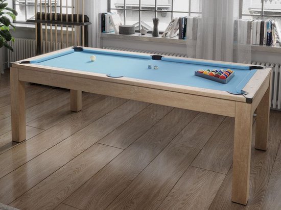 Moduleerbare tafel - Biljart en tafeltennis BALTHAZAR - 213 x 112 x 81.5 cm - Blauw L 213.4 cm x H 81.5 cm x D 111.8 cm van Modu