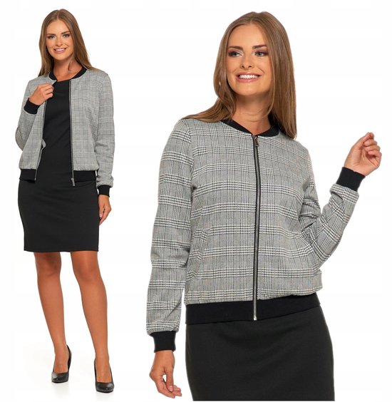 Moraj - Bombersweater voor Dames - Rits - Geruit - Zonder Capuchon van Merkloos