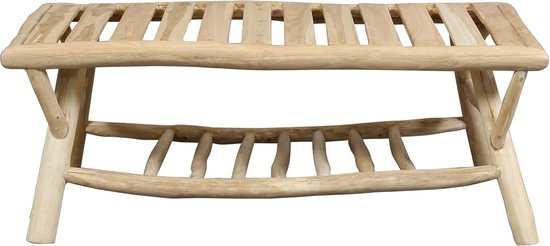 Moro Salontafel van hout, rechthoekig, massief, outdoor tafel voor tuin, terras, balkon, bank, teakhout, 120 × 60 cm