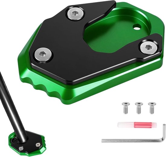 Motorfiets Zijstandaard Verbreding, Ondersteuningsplaat voor Kawasaki Z650 Z900 Z900RS Z1000 Z800 ER-6N ZX-6R en meer, Verbeterde Stabiliteit en Grip, Groen van Merkloos