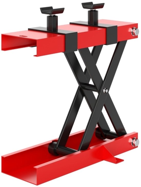 Motorhefbrug 45x15x40cm Hefbrug Rood Staal Motorfiets Reparatie Verstelbare Hoogte Eenvoudige Bediening Garage Buiten van Merkloos
