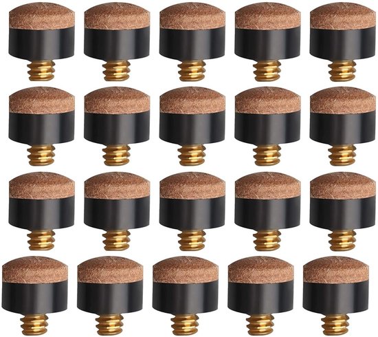 MTTproducts- Biljartkeupunten 20 stuks - Schroefpunten 10 mm - Harde Leren Tips - Vervangende Keupunten - Hoogwaardige Kwaliteit - Eenvoudige Installatie