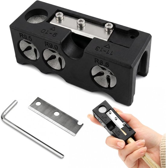 Multifunctioneel 11-in-1 Snooker Keu Reparatie- en Gereedschapset voor Biljart, Draagbaar en Nauwkeurig, Zwart, 8 x 3 x 3 cm
