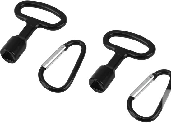 Multifunctionele Triangel Sleutels voor Afvalbakken, 9 mm Gereedschap voor Gasmeters, Liften en Meer, Stevig en Praktisch met Carabiner voor Gemakkelijk Gebruik