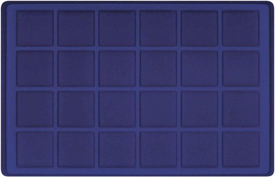Munt Tableau - Muntencollectie Houder - Munten Opbergen - Voor 24 Munten - 45 mm Ø - Donkerblauw