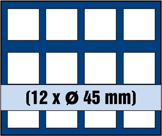 Munten Tableau - Munt Display - Verzameling Opslag - Voor 12 Munten - 45 mm Diameter