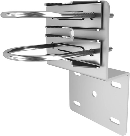Muurbeugel voor buitenantenne met dubbele U-vormige klem en accessoires voor antenne-installatie