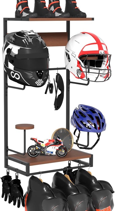 Muurbeugel voor Motorhelm, Robuuste Helmhouder voor Motorfietsen, Veilig en Stijlvol Opslagaccessoire