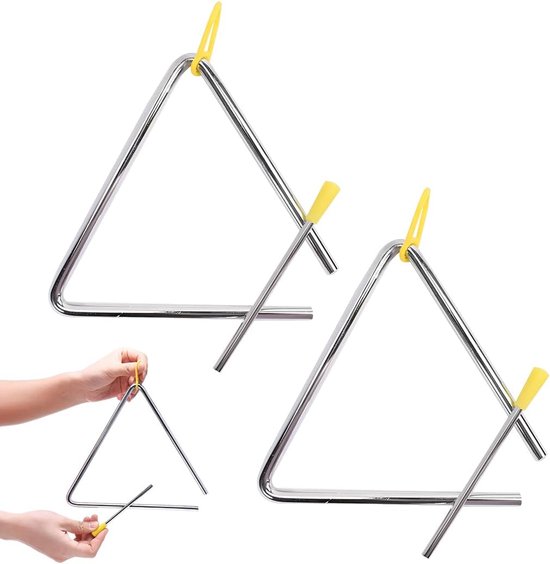 Muziekklokken, percussie-instrument van zilverlegering, 15 cm, voor kinderen, muziekdriehoek met garde
