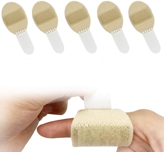 Neopreen vingerclip houder - Bescherming tegen beschadigde en gebroken vingers, vingersteun en vingerbescherming (beige)