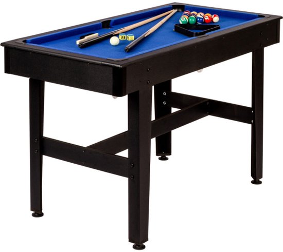 NORTH Bari Pooltafel Zwart/Blauw 4FT van Merkloos
