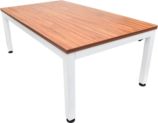 North Essence Wit / Walnut 7FT Combi Pooltafel / Eettafel van North