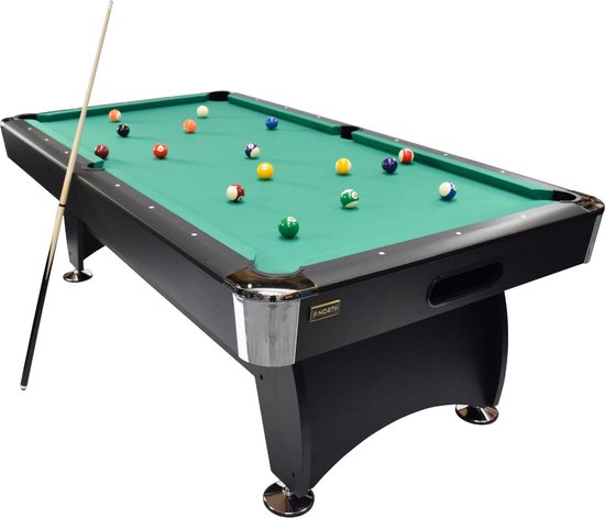 North Pooltafel Gardone 8ft Zwart/Groen van Buffalo