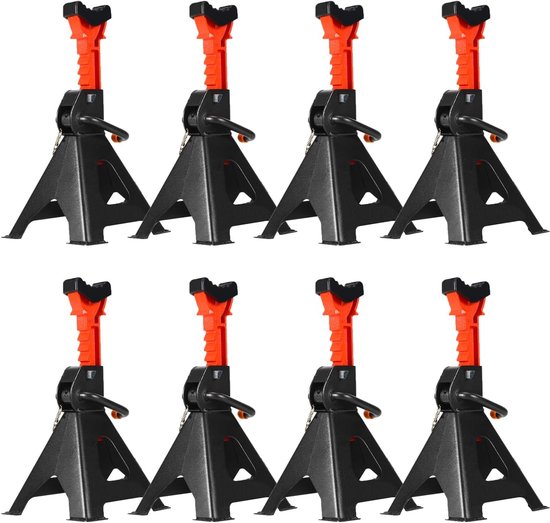 Onderstelbok, 3T draagvermogen, in hoogte verstelbaar, 285-430 mm, onderstelbok, auto met zekering, steunbokken, voor auto's, caravans, campers, 4 paar