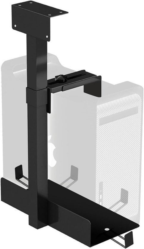 Ondersteunende Computerhouder voor Onder het Bureau, Verstelbaar en Stevig, Tot 35 kg Draagcapaciteit, Geschikt voor de meeste Centrale Eenheden, 54.5 cm Hoogte