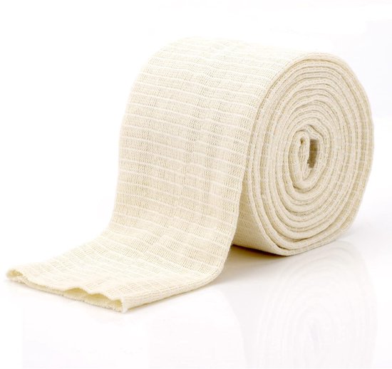Ondersteunende Elastische Bandage voor Sport, Wasbaar en Herbruikbaar, Ideaal voor Grote Knieën en Middelgrote Thighs, Katoen en Spandex, Wit