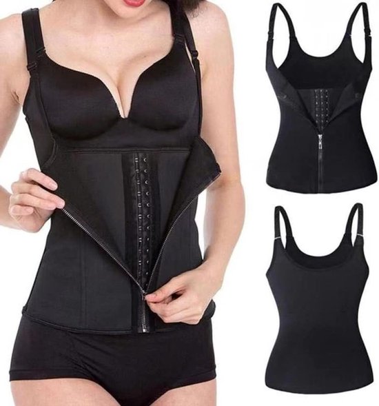 Ondersteunende Onderbust Corset met Rits voor Vrouwen - Verstelbare Schouderbanden en 3 Rijen Haken voor Taille Shaping en Sportactiviteiten