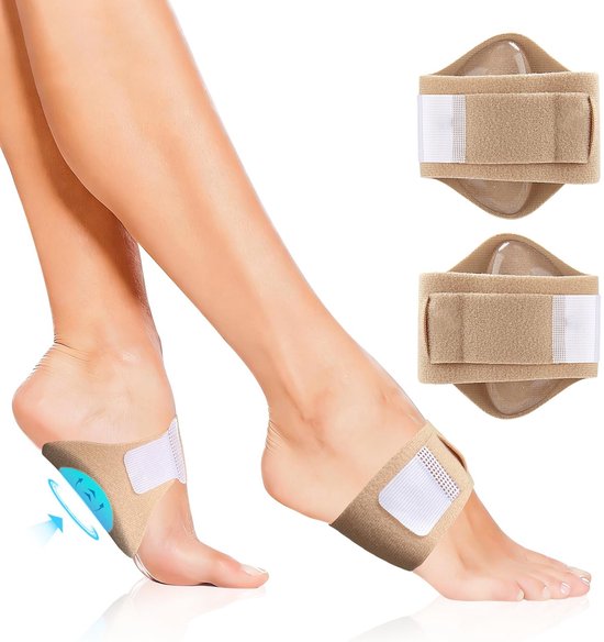 Ondersteunende Sokken voor Plantenfasciitis | Ademend en Verstelbaar | Ideaal voor Vallen Voorkanten en Platte Voeten | Unisex | 1 Paar | Beige van Merkloos