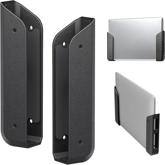 Ondersteuning voor Laptop Onder Tafel, Wandmontage met Oplaadopening, Universele Beugel voor Tafelmontage, Geschikt voor MacBooks en Tablets, Ruimtebesparend en Ergonomisch