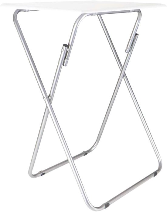 Opklapbare bijzettafel, MDF-tafel met metalen poten, ruimtebesparend, belastbaar tot 20 kg, ideaal voor thuis of op kantoor, 48 x 38 x 66 cm