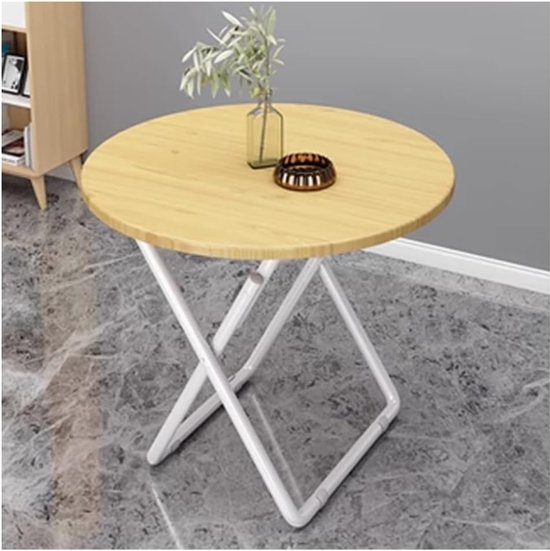 Opvouwbare balkon ronde tafel met metalen beugel en marmeren tafelblad ontwerp ideaal voor kleine ruimtes en buiten dineren (Maat: 70cm Kleur: 7)