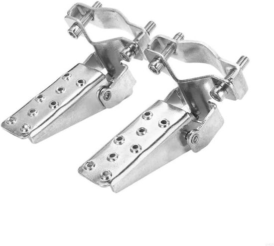 Opvouwbare voetsteunen voor motorfiets, 2 stuks, universele anti-slip pedaalsteunen voor buizen van 24 mm tot 38 mm, ideaal voor comfort en stabiliteit tijdens het rijden