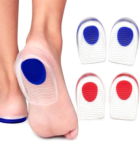 Orthopedische gelhielkussentjes voor pijnverlichting, voetverzorging en comfort in schoenen, geschikt voor hakken, laarzen en gymschoenen, uniseks.