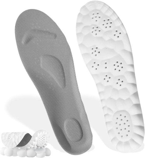 Orthopedische inlegzolen van traagschuim, comfortabele massage-inlegzolen, schokabsorberend voor sport en dagelijks gebruik, ademend en zacht, maat 39-40