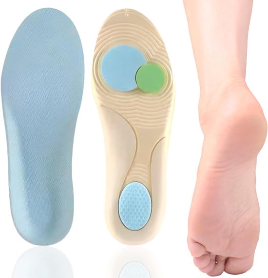 Orthopedische Inlegzolen voor Plantar Fasciitis en Platvoeten, Pijnverlichting voor Hiel en Voetsteun voor Mannen en Vrouwen (41-42)