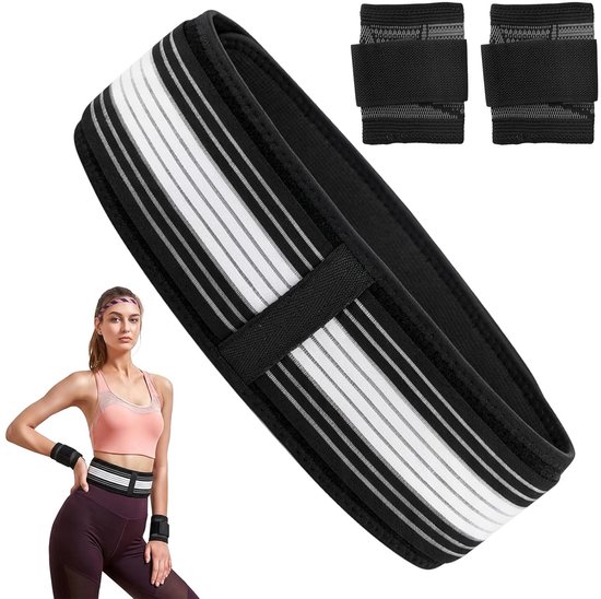 Orthoriem en pols bandageset voor lumbale steun, ischias verlichting en krachttraining met 2 sport polsbandages, 110 cm lang