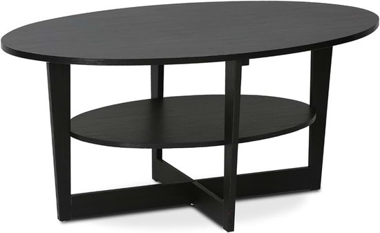 Ovale salontafel, hout, walnoot, 50,01 x 50,01 x 41,88 cm