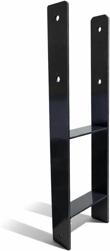 Paaldrager, 80 x 600 mm, om in beton te noemen, paalanker antraciet RAL 7016 gepoedercoat en verzinkt, stalen paalschoen voor houten palen, carport, hek, pergola (120 x 600 mm)