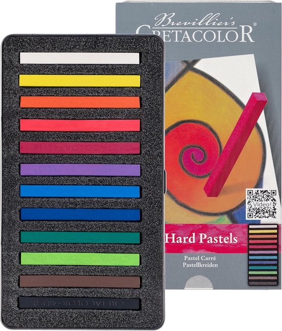 Pastelkrijt set - Tekenkrijtjes - Artistiek creëren - Hoge lichtechtheid - 12 kleuren - Pastelkleuren