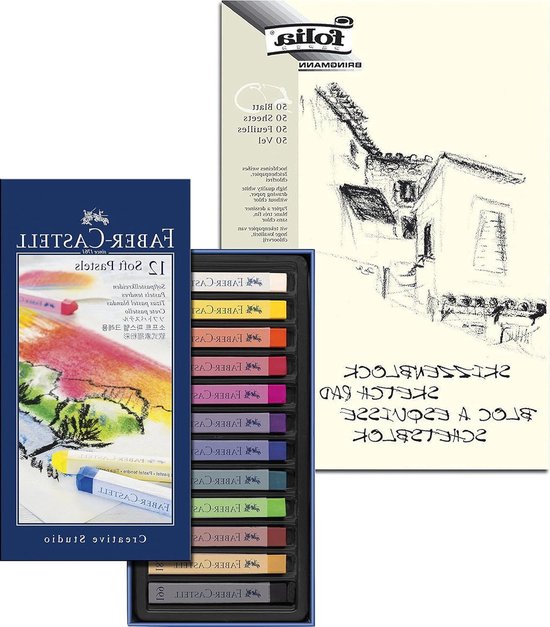 Pastelkrijt Set - Zachte krijtjes - Creatief Tekenen - Zijdeachtige kleurafgifte - 12 kleuren - Gesorteerd