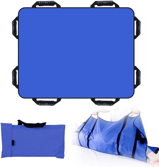 Patient Transfer Board 120 x 100 cm met 8 Handvatten en Handtas - Herbruikbare, Antislip Transfermat voor Zorg en Mobiliteit