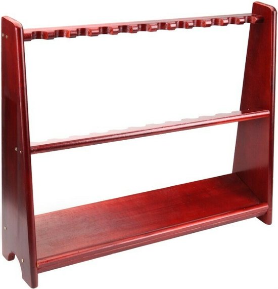 Pegasi Keu rek voor 12 keuen - 71x18x58cm - Rood - Keu houder wand en vloer - Biljart accessoires van Pegasi