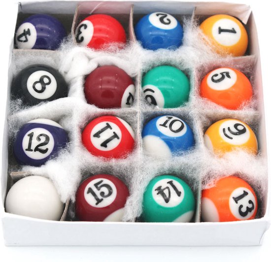 Pegasi Mini Poolballen set 25mm - Voor Mini Pooltafels - Fenolhars - Gepolijste Pool Ballen van Pegasi