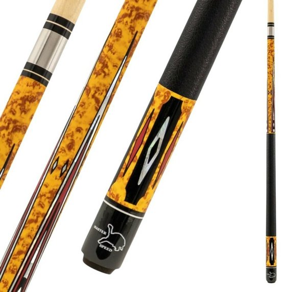 Pegasi Poolkeu 2-delig Premium 146cm - 13mm lijmpommerans - Biljartkeu - Keu Yellow van Pegasi