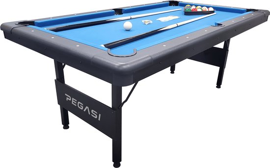 Pegasi Pooltafel Foldy 6FT - inklapbaar Foldy - Zwart - Pooltafel voor thuis - Pooltafel inklapbaar van Merkloos