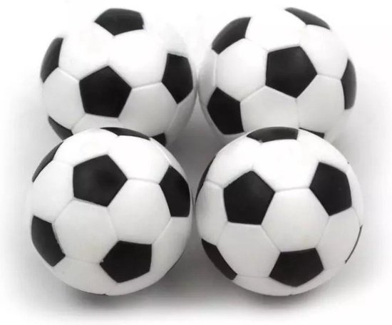 Pegasi set van 4 Tafelvoetbal Balletjes zwart/wit 32mm - Multi-pack Tafel Voetbal ballen - ABS Kunststof - Wit met Zwart van Pegasi